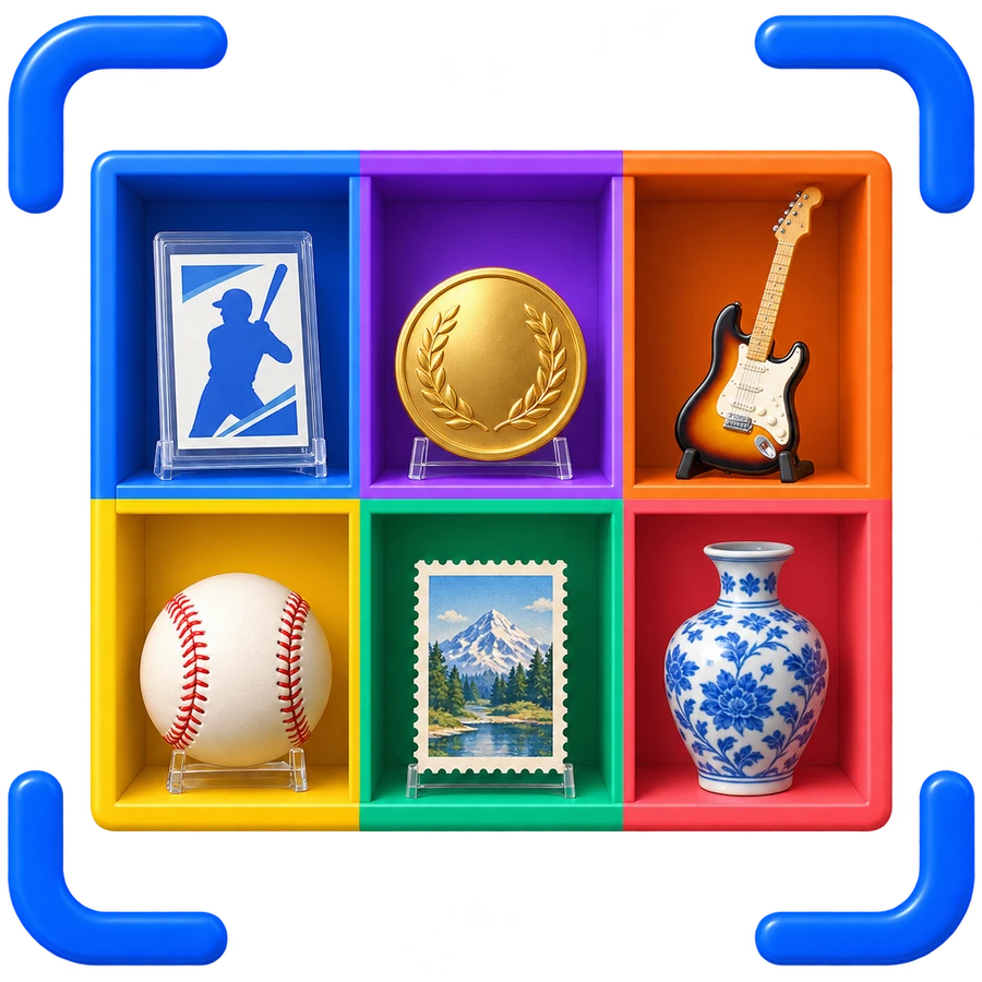 ItemScan logo: a shelf of collectibles inside a scan frame